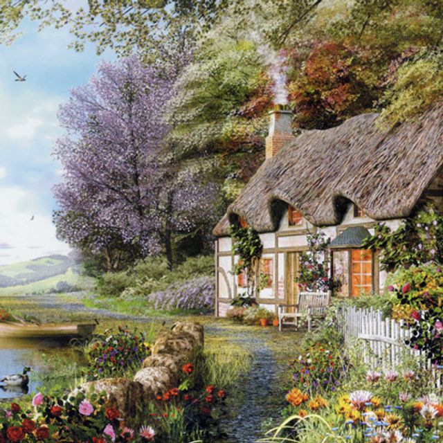 2000 piece jigsaw puzzle Dominic Davidson-Lakeside Little House_KROWNjA02705