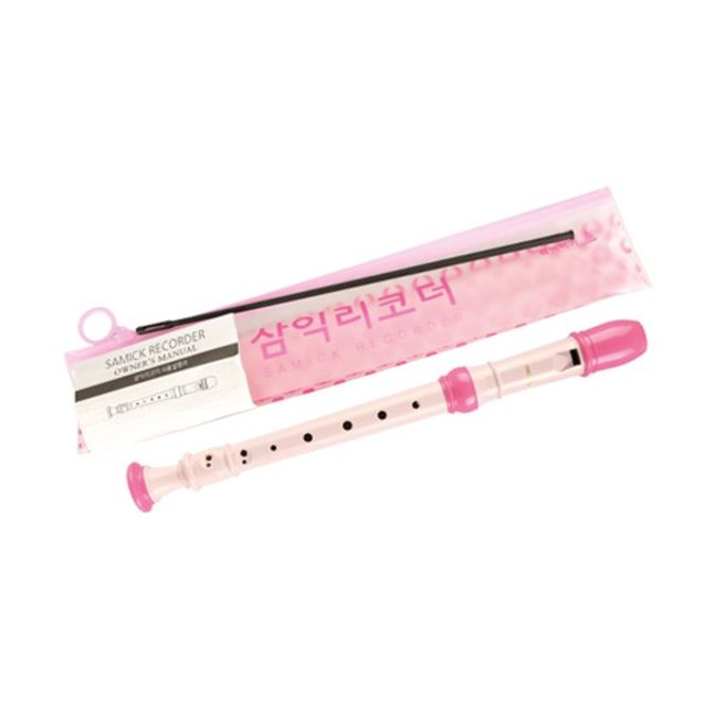 Samik Musical Instruments Soprano Recorder German SRG-50 Pink_KROWNjA02062