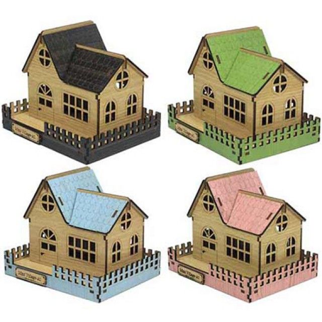 3D wooden three-dimensional puzzle mini village A1 house -black-_KROWNjA00134