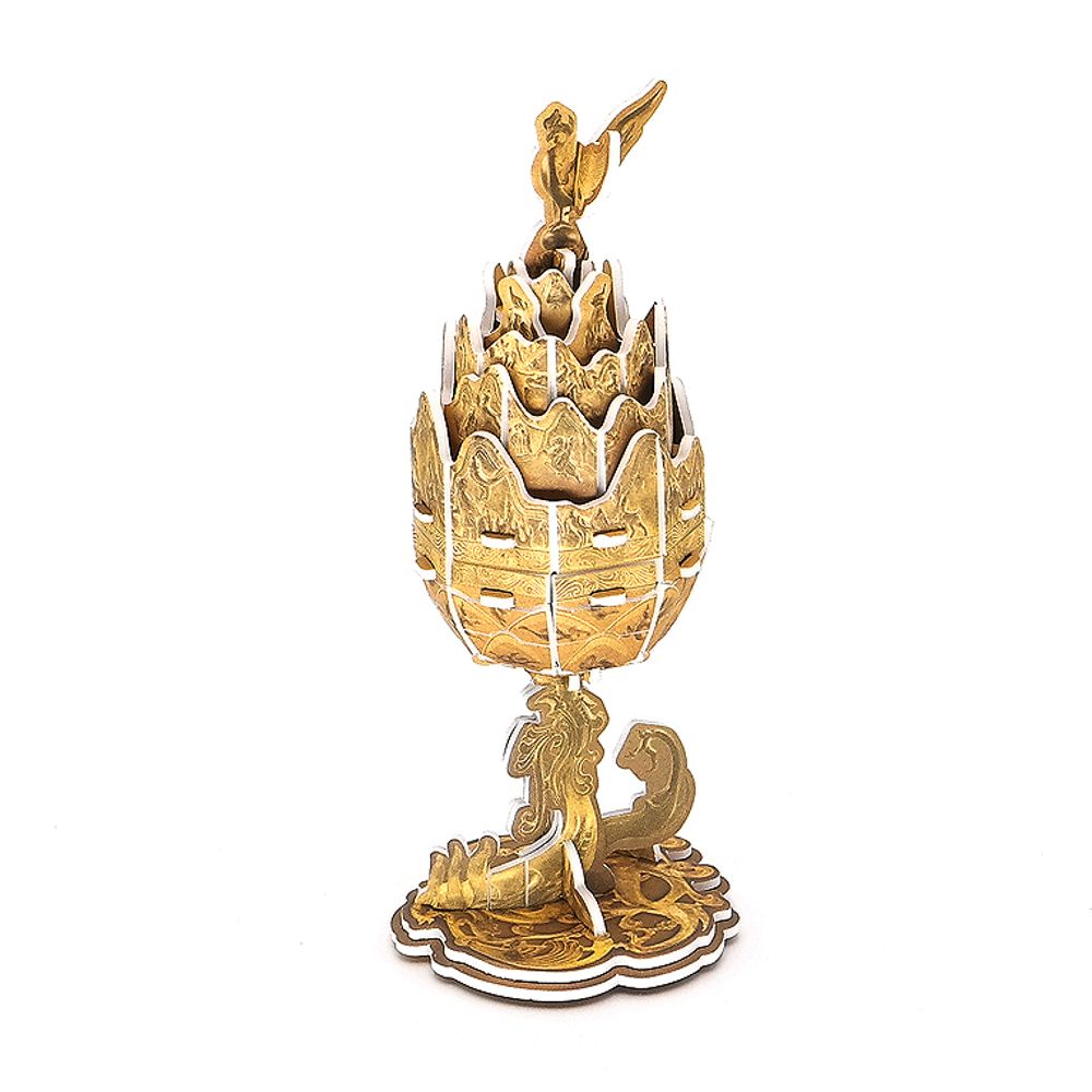 Baekje gilt-bronze incense burner woodrock architectural assembly model DIY making_KROWNjA00077