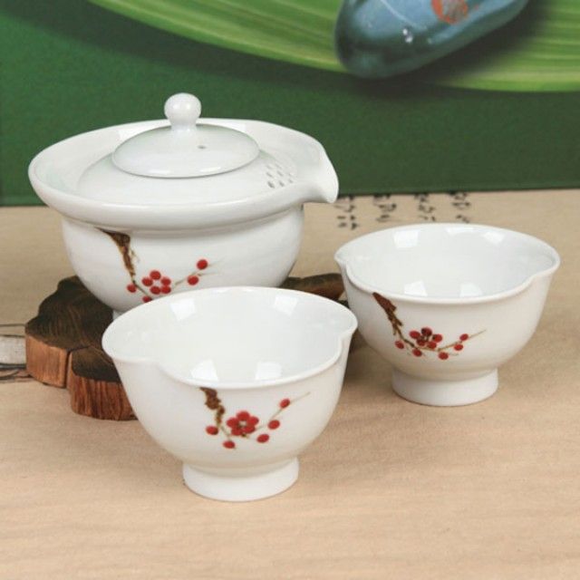 White porcelain plum travel tea set for 2_KROWNiA33796