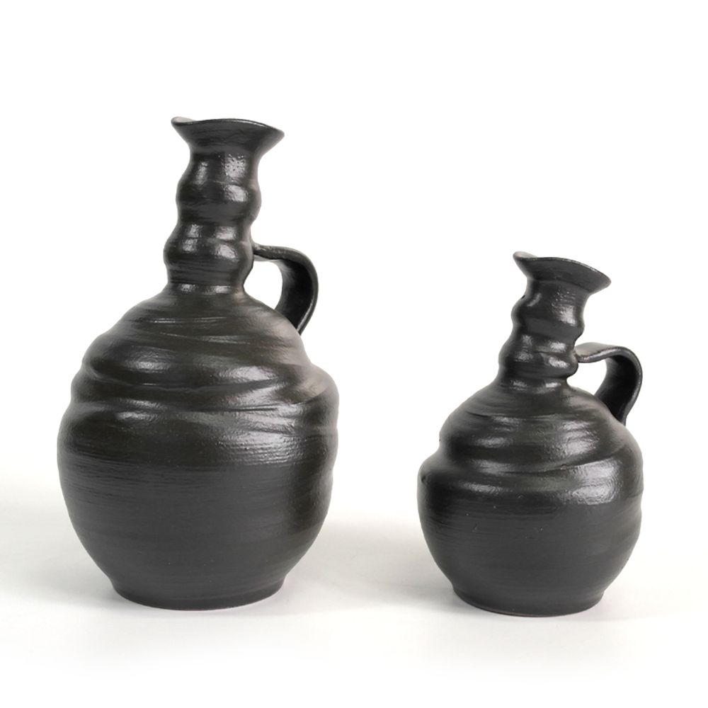 Domestic handcrafted pottery pretty liquor bottle (art pottery) carafe vase_KROWNiA39064