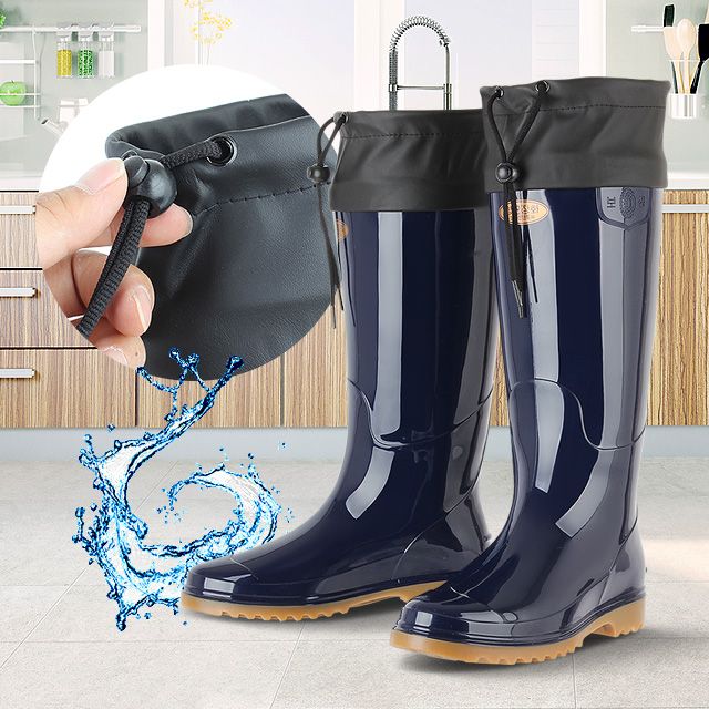 Calf men's knee boots rubber boat fishing cold weather mud flat water boots_KROWNhA11302