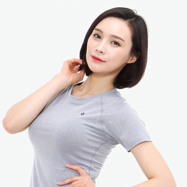 SS01-Chic basic short sleeve t-shirt bokashi gray_KROWNhA11382