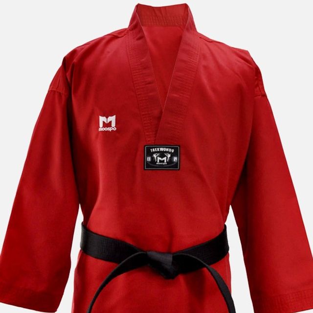 Taekwondo uniform ribbed red (No. 160-200) SG_KROWNhA11078