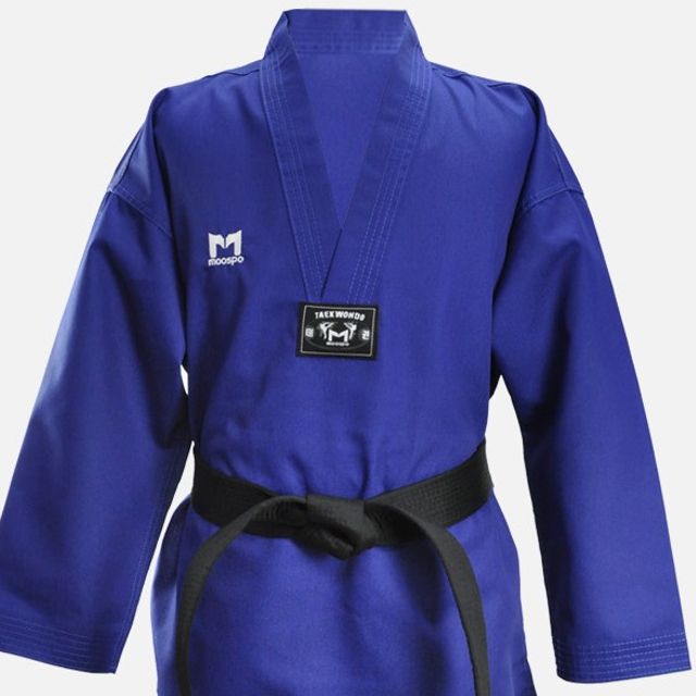 Taekwondo uniform ribbed blue (No. 160-200) SG_KROWNhA02303