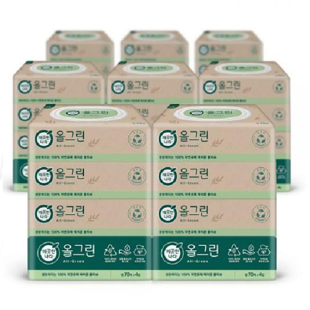 Clean Nara Cap Type Wet Tissues All Green 70 Sheets 4 Pack 8P Biodegradable_KROWNfA18238