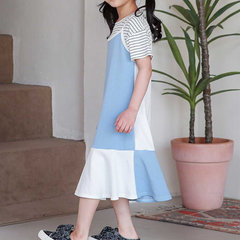Pretty girl's clothes, strappy tank top, layered dress, summer vacation look_KROWNfA20679