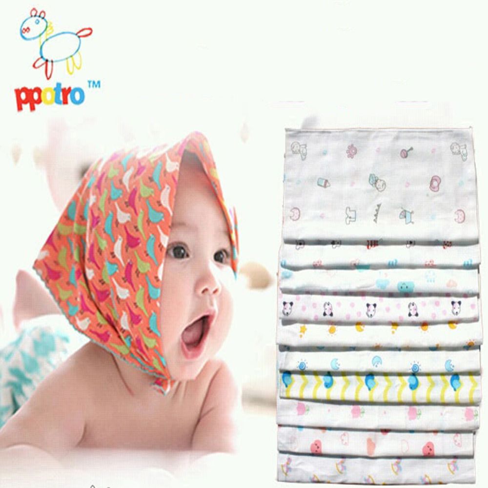 Potro pure cotton printed embossed handkerchief 10 pieces_KROWNfA05293