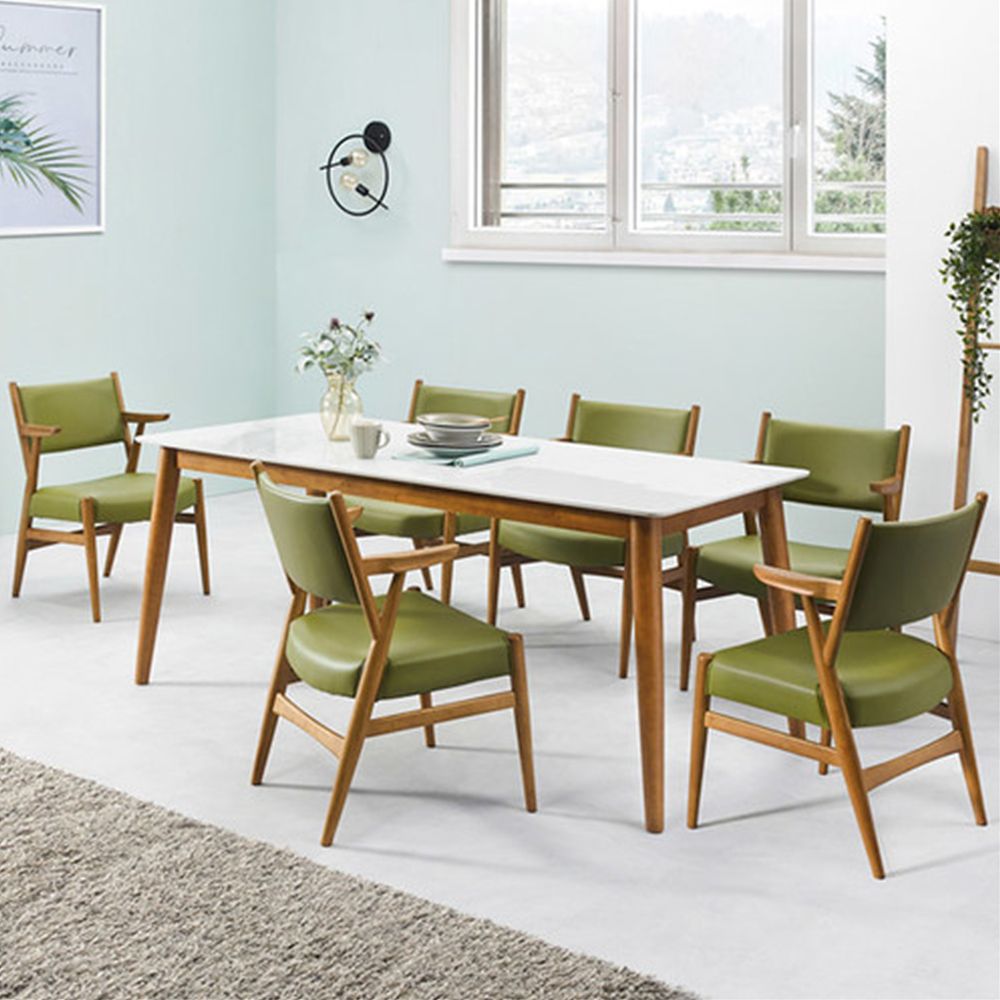 D44 6-person wooden dining table and chair set 1800 ceramic_KROWNeA04759