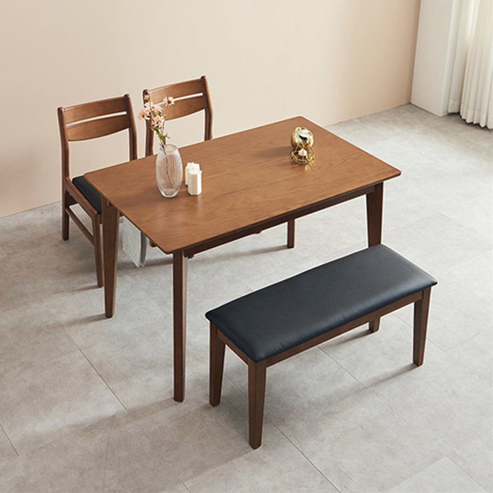 D44 rubber wood 4-seater table bench chair set SH784_KROWNeA05058