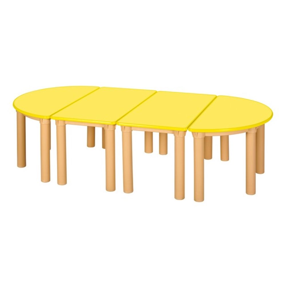 Safety yellow childish desk (yellow border) (basic legs - 530mm)_KROWNeA04145