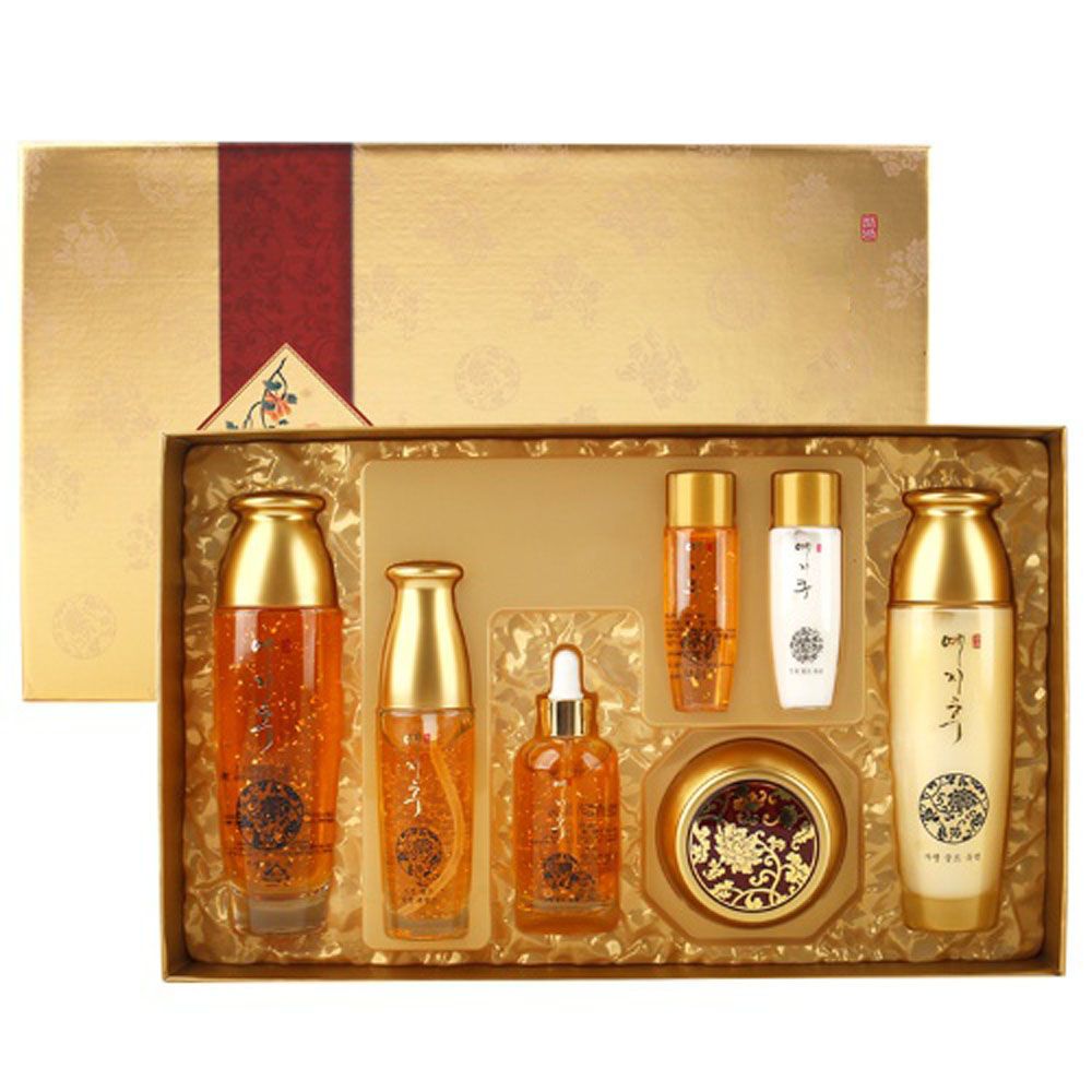 A special set of 5 basic oriental medicine gold women’s cosmetics containing pure gold powder_KROWNcA13670