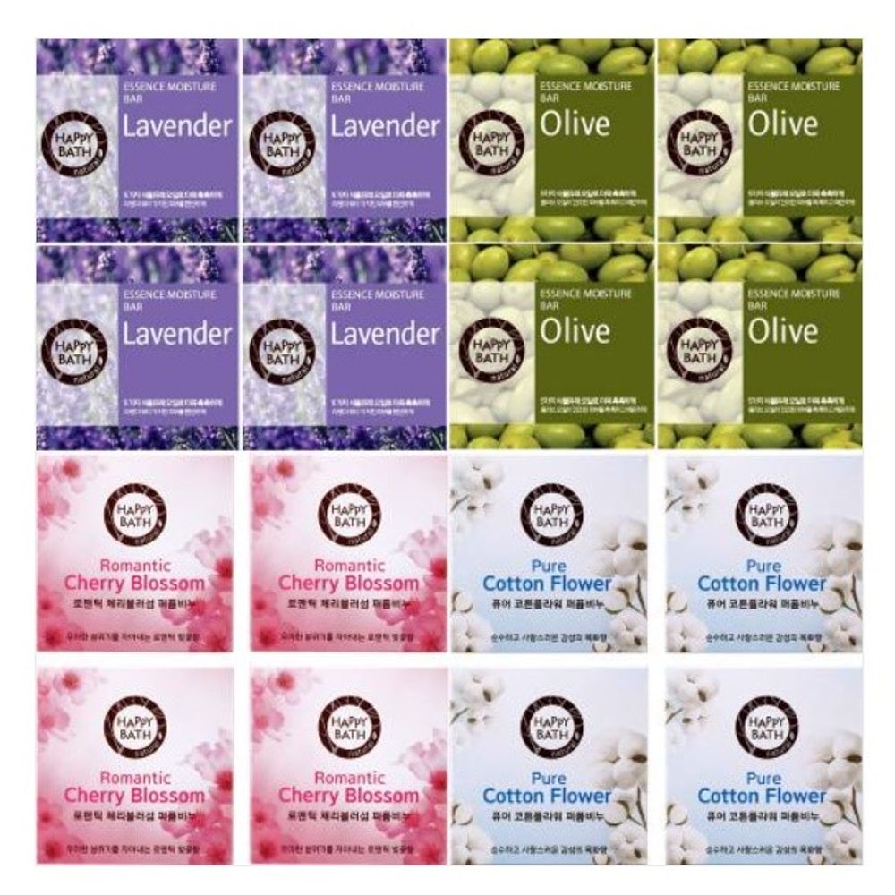 Happy Bath Perfume Soap Moisture Bar Cleansing Soap 4P Set_KROWNcA12430