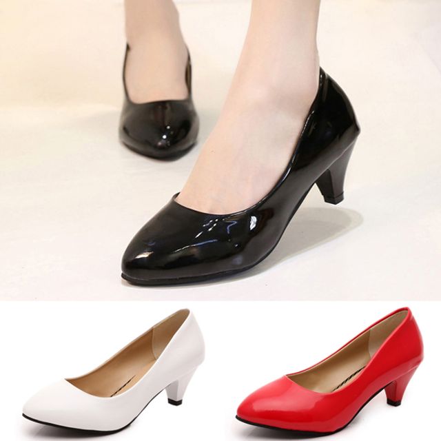 Women's Shoes Enamel Pumps Women's High Heels Middle Heel 6.0cm_KROWNbA29576