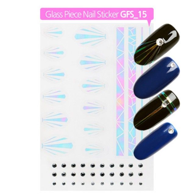 Glass piece glass piece decal G-15 glass piece nail nail art sticker gel nail_KROWNcA04920