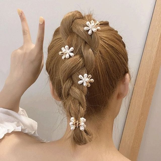(1 set of 3) Flower rain warning pearl pin_KROWNbA30049