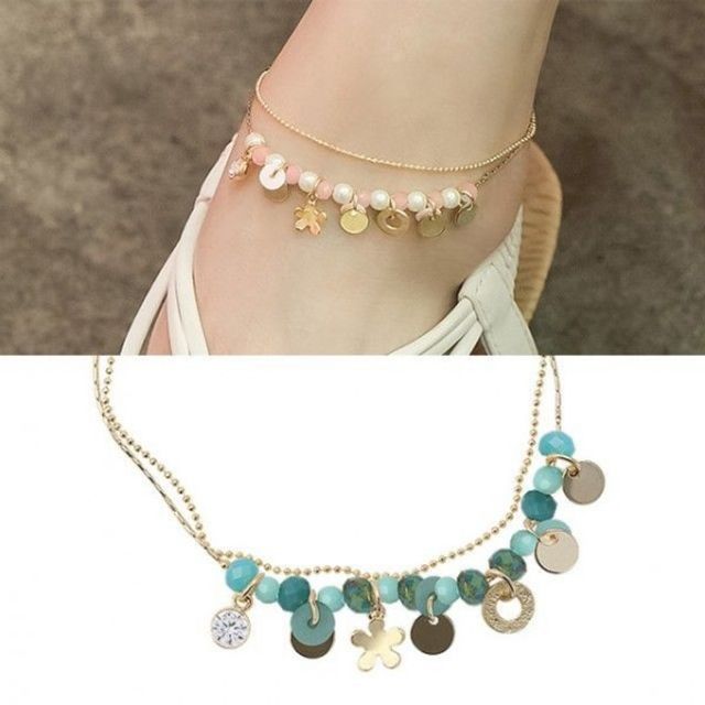 Anklet tattoo design jewelry pista face painting anniversary_KROWNbA27945