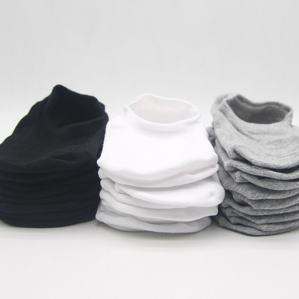 3 pairs of women's basic fake socks, plain, unpackaged_KROWNbA26991