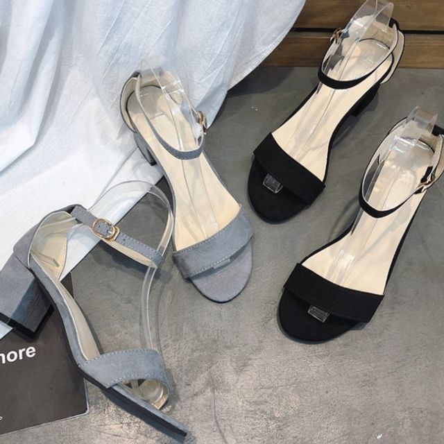 Open toe high heel pumps sandals suede heel women's shoes_KROWNbA04529