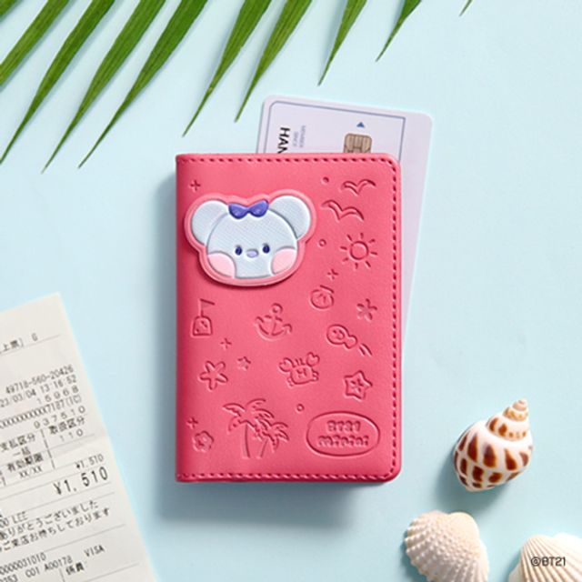 BT21 Leather Patch Card Case (Vacation) KOYA Fashion_KROWNbA02273