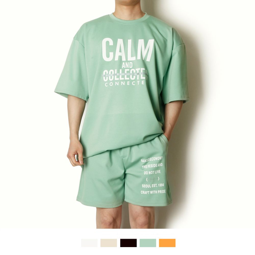 Men's shorts set short sleeve training suit couple look top and bottom set_KROWNaA45551