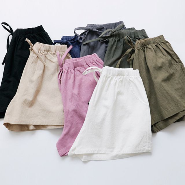8-color daily linen banding women's shorts_KROWNaA45776