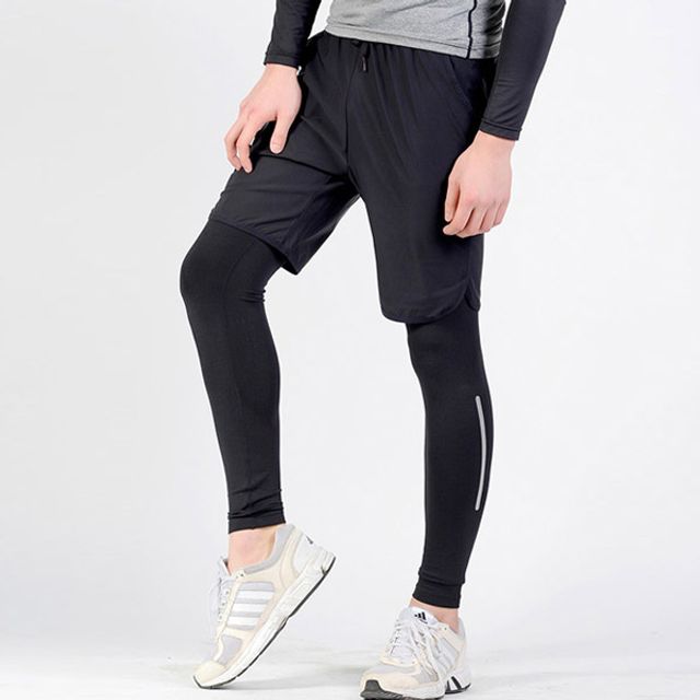 Men's Rash Guard Shorts Leggings Beachwear Bottoms Set_KROWNaA42882