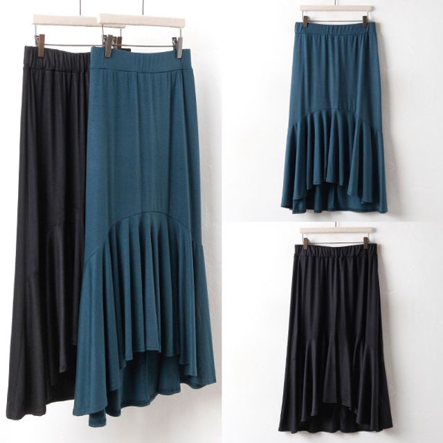 Big Size Long Frill Skirt DMN2352 Hull Long Skirt Flare_KROWNaA40879