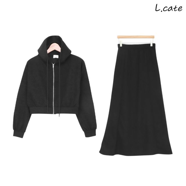Elcate Women's Setup LNGT003 Hooded Outer Skirt Set_KROWNaA34602