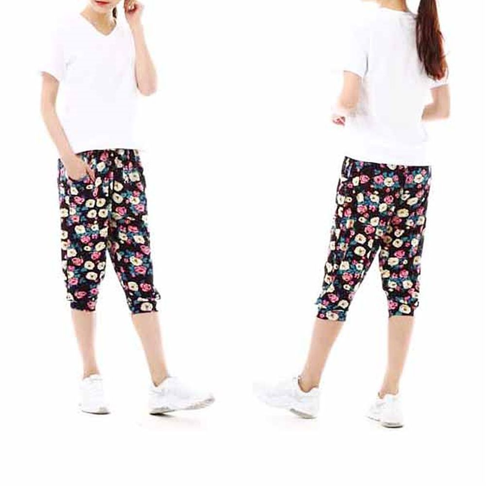 Women's 3/4 Ice Cool Pants FREE Big Rose_KROWNaA35535