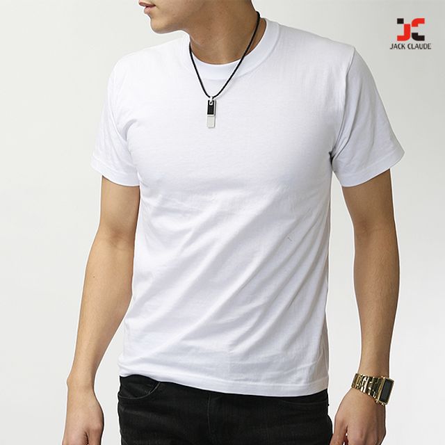 365BUY Basic Men's Round Short Sleeve T-Shirt Cotton T-shirt Plain T-shirt_KROWNaA04680