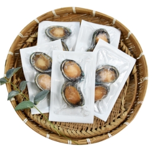 Washed abalone from Wando(Korea), 5-pack(2 abalone of size 25~35g per pack) SET, Quick-frozen from fresh, Easy to cook by washing and small packaging KRWANgA00001